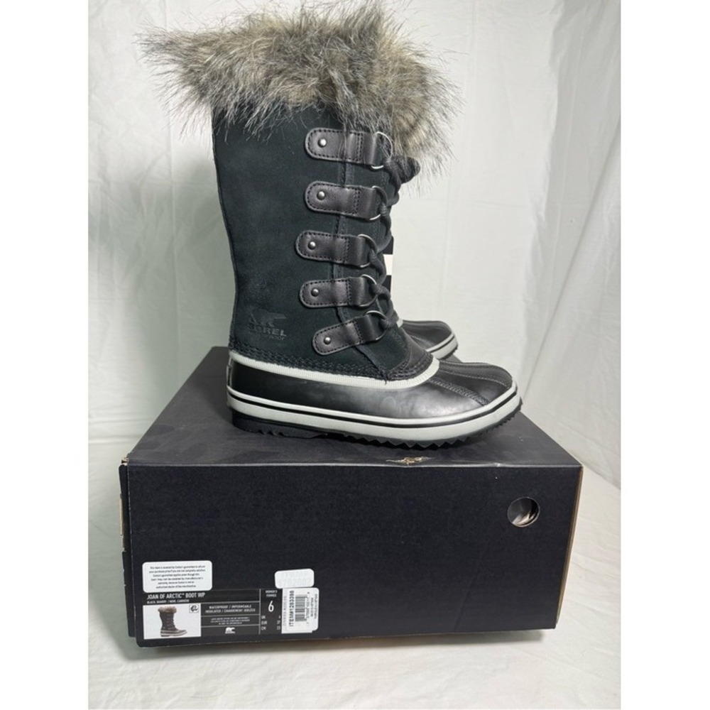 Sorel Joan of Arctic Women's Size 6 Waterproof Winter Boots Black Quarry New Box